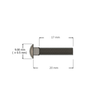 M4 Carriage Bolts with Flange Lock Nuts Dimensions