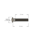 M4 Carriage Bolts with Flange Lock Nuts Dimensions